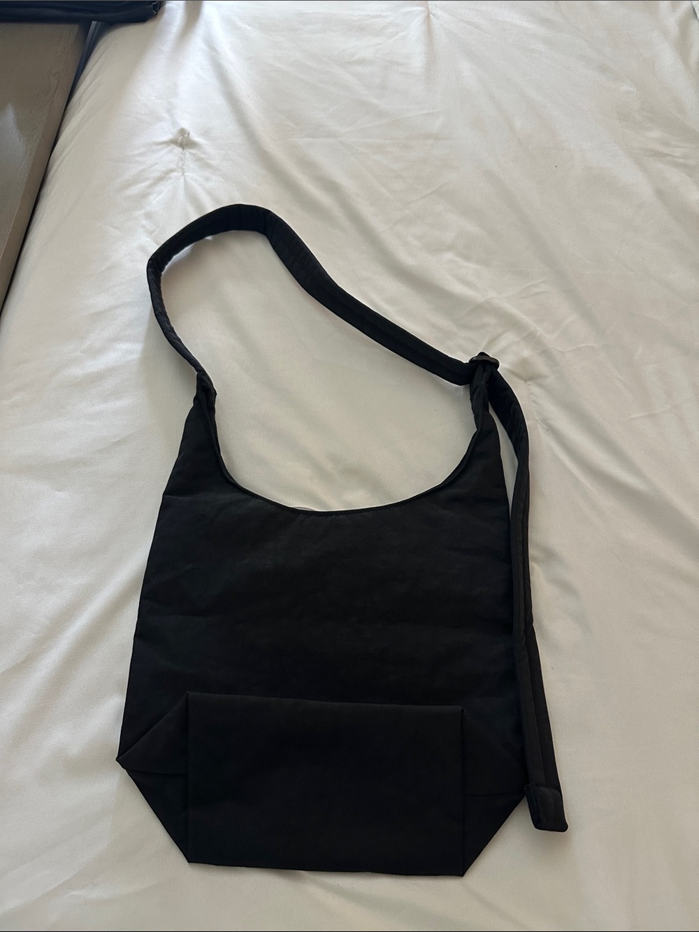 BAGGU Black Tote with Pink Rose Embroidery - Picture 4 of 5